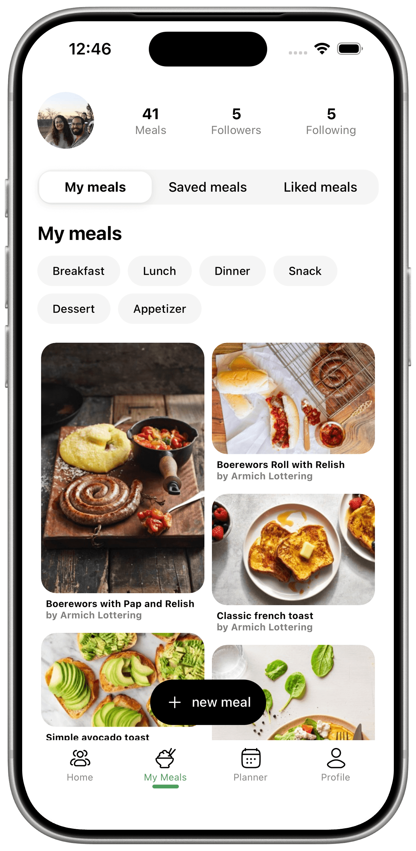 Gobble Guide my meals screen